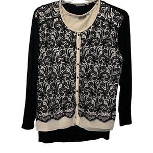 AMBEE 2-PC. SLEEVELESS MIDI DRESS & JACKET, WOMENS, XXL, TAN BLACK-ABSTRACT